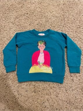 Piccolina Girls Teal Trailblazer l Frida Kahlo sweatshirt